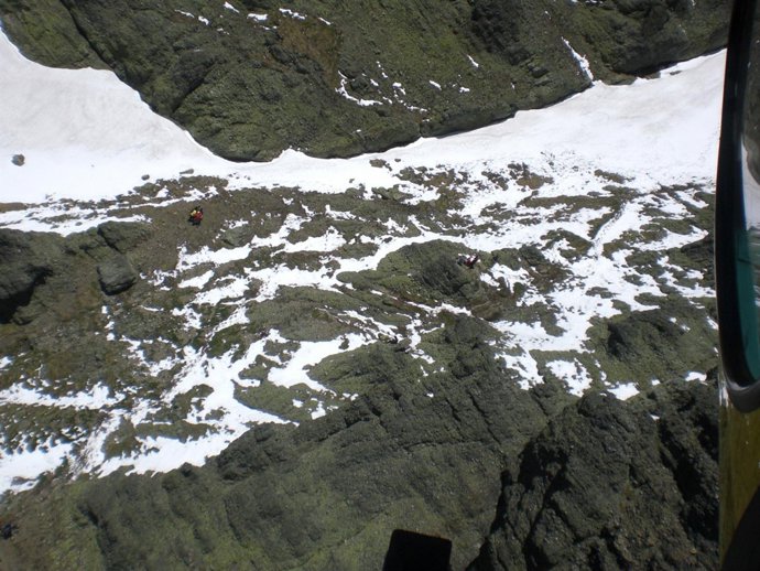 Un momento del rescate