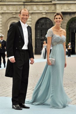 Rosario Nadal y Kyril de Bulgaria en la boda de Victoria de Suecia