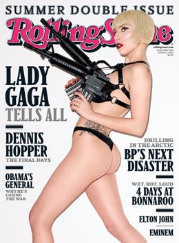 La cantante Lady Gaga posando para la portada de la revista 'Rolling Stone'