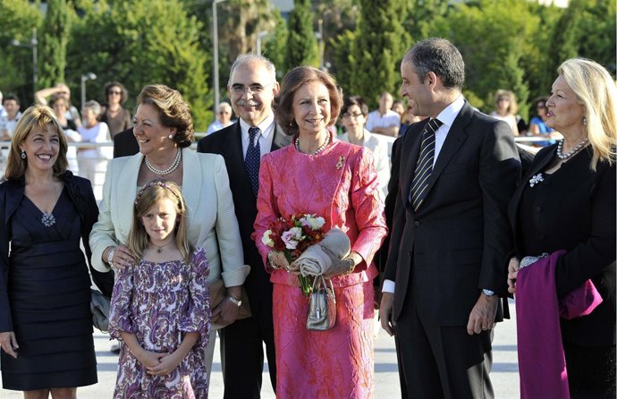 La Reina Sofía en una acto en Valencia junto a Rita Barberà y Francisco Camps