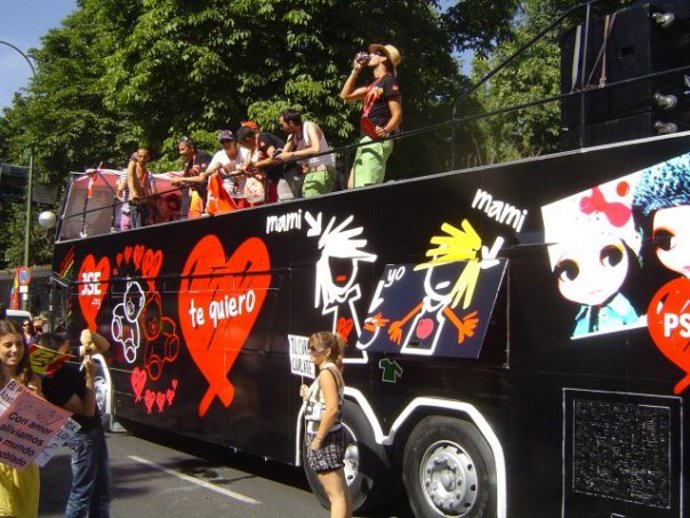 Carroza durante el desfile de 2009