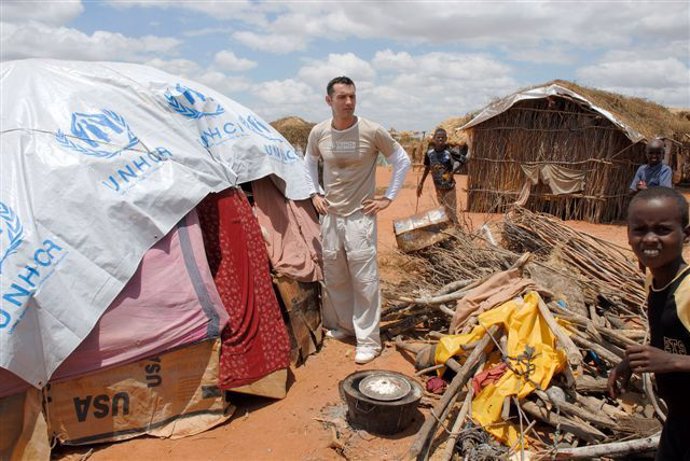 Jesús Vázquez en un campo de refugiados de ACNUR en Kenia