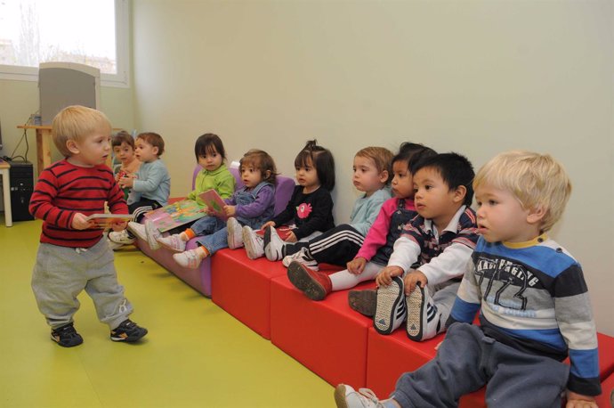 Niños en una escuela infantil de Madrid