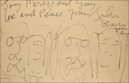 Caricatura realizada por John Lennon en 1969