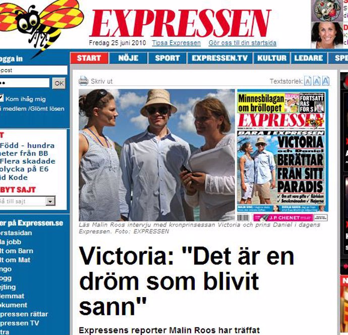 Victoria de Suecia y Daniel Westling en la prensa sueca