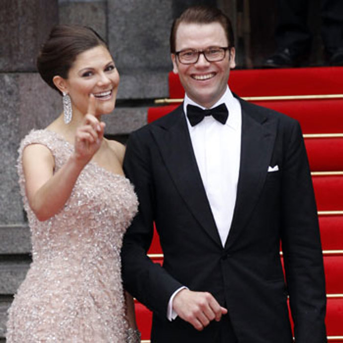 Victoria de Suecia y Daniel Westling en la cena de gala
