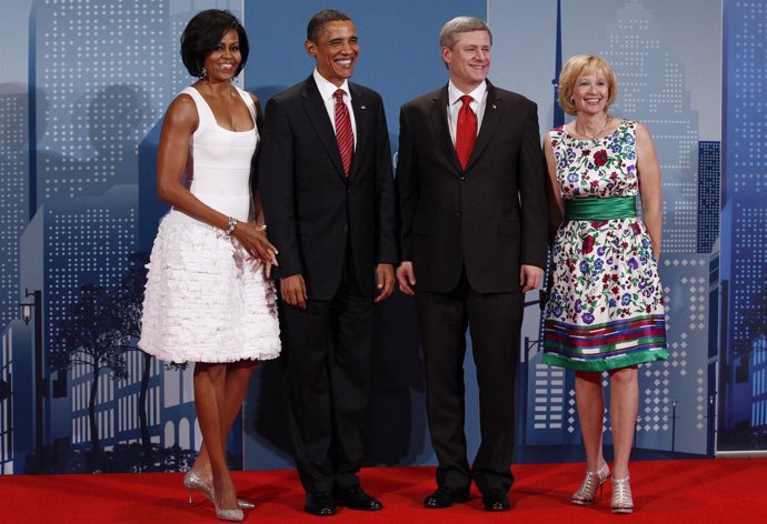 Michelle y Barack Obama, Stephen y Laureen Harper