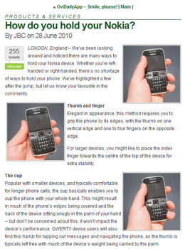 ¿Cómo sujetas tu Nokia?