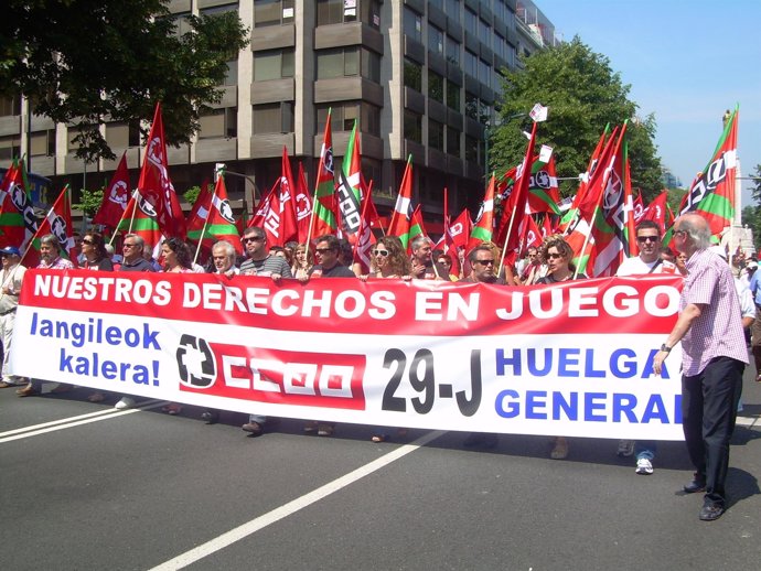 Manifestación en Bilbao de CC.OO.