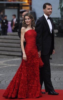 El Príncipe Felipe y la Princesa Letiza en Estocolmo, víspera de la boda de Vict