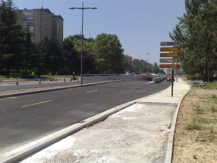 Obras del túnel de la Avenida de Salamanca en Valladolid.