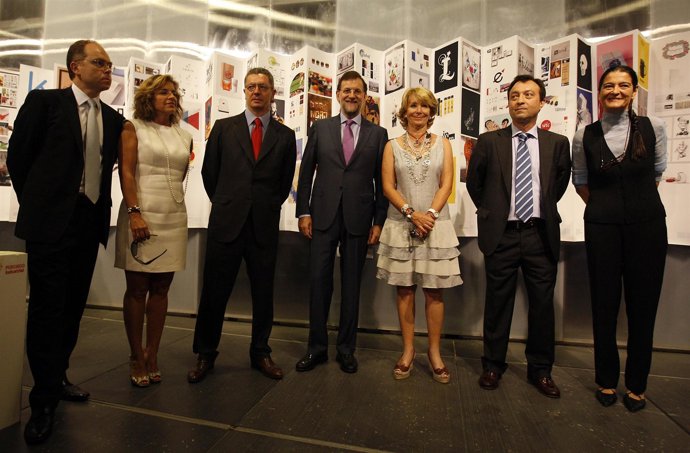 Bravo, Botella, Gallardón, Rajoy, Aguirre, Cobo y Moreno en el Matadero