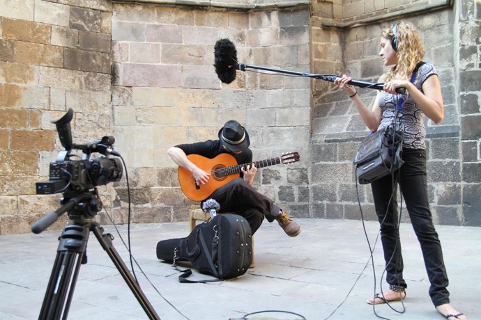 Rodaje de una serie de televisión de la Fundación Santa María la Real