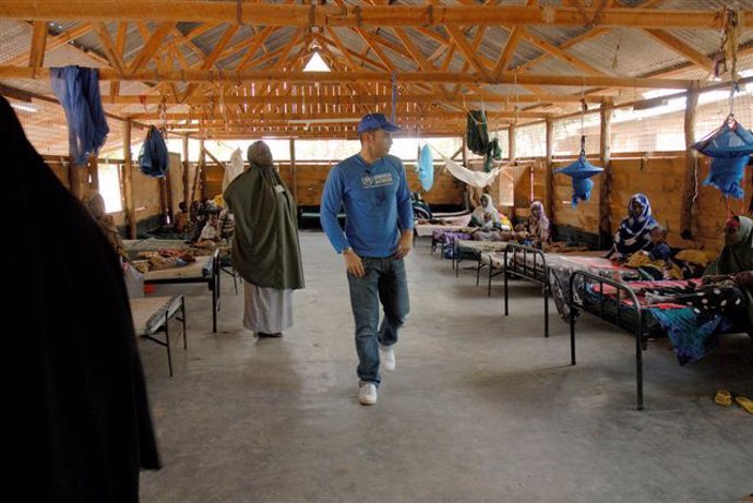 Jesús Vázquez en el hospital del campamento de refugiados