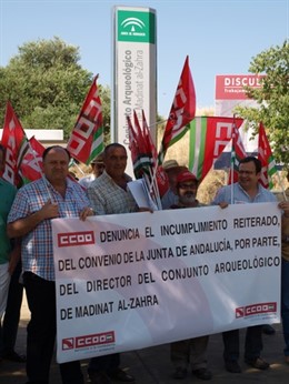 Un momento de la concentración en Medina Azahara