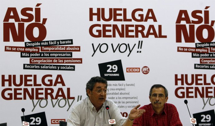 secretarios de Acción Sindical de CC.OO. y UGT, Ramón Górriz y Toni Ferrer