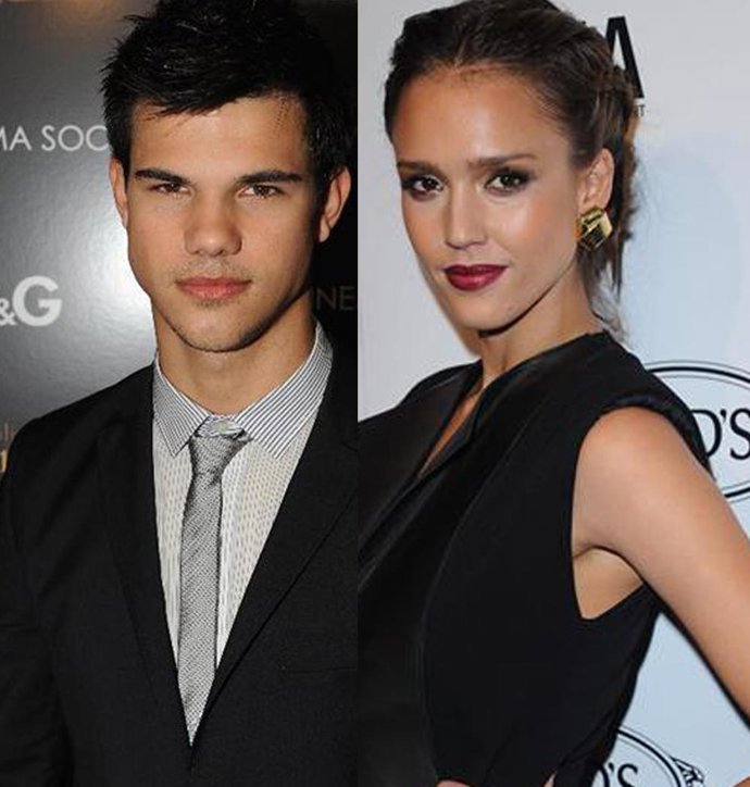 Montaje del actor Taylor Lautner con la actriz Jessica Alba 