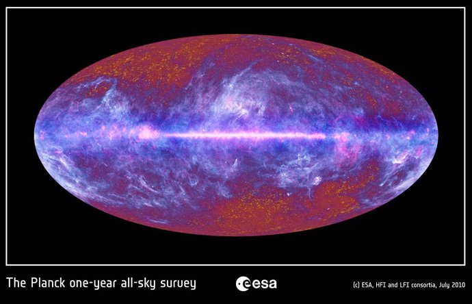 Imagen de microondas del Universo tomada por Planck