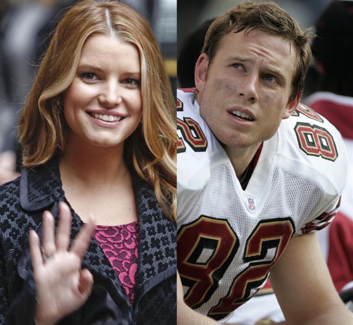 Montaje de Jessica Simpson y su nuevo novio, el jugador de fútbol americano Eric