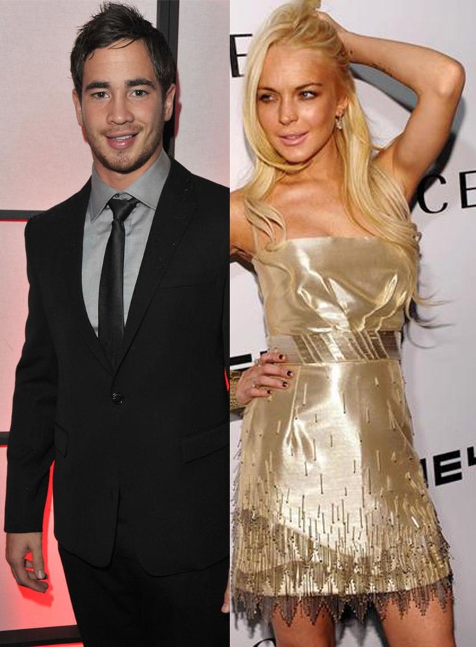 Montaje de la actriz Lindsay Lohan y su nuevo novio, el jugador británico de rug