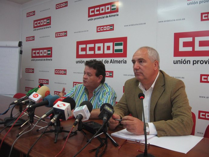 Francisco Carbonero, secretario general de CCOO-A y Juan Pallarés, secretario pr