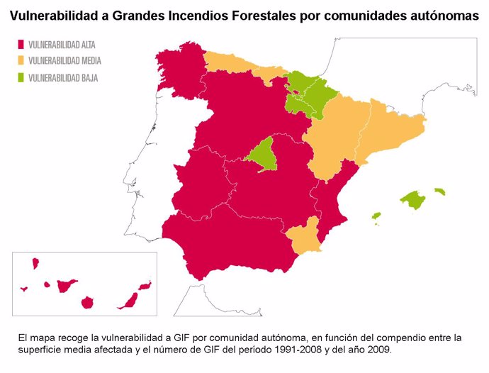 WWF señala que la mayor parte de España presenta alto grado de vulnerabilidad a 