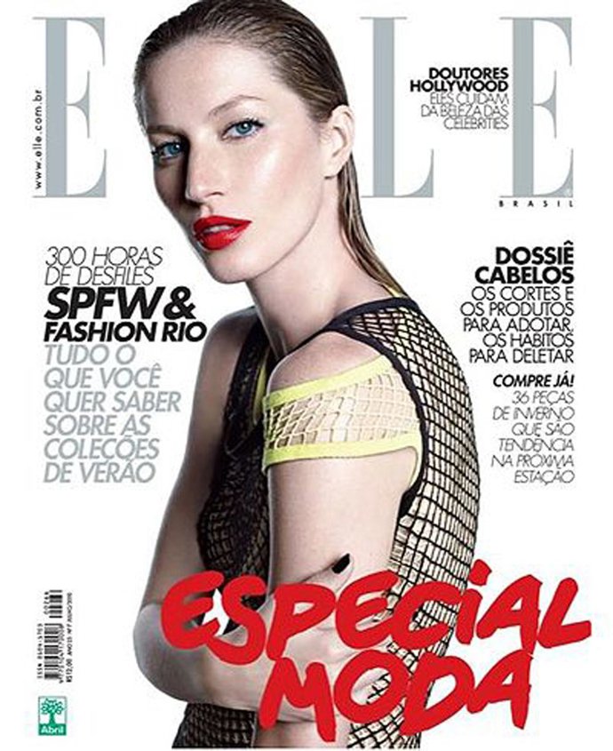 La supermodelo Gisele Bundchen en la portada de la revista 'Elle', edición brasi