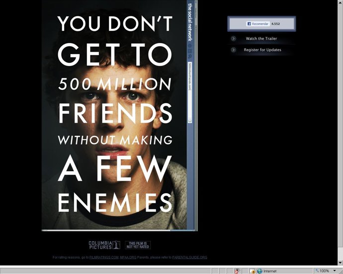 Página de 'The Social Network'.