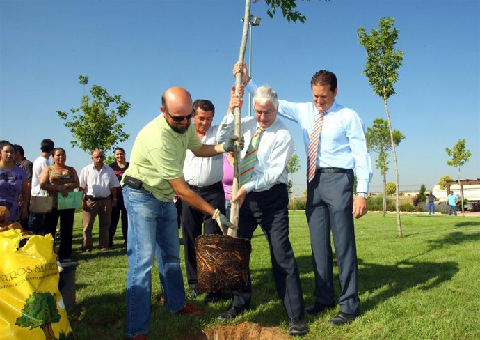 El presidente durante su estancia en el parque "Dama de la Campiña"