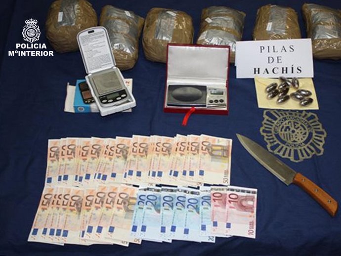 Cargamento de hachís interceptado por la Policía Nacional para su venta en San F