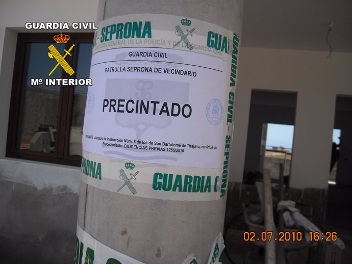 Cuatro detenidos por construir viviendas ilegales en un paraje en San Bartolomé 