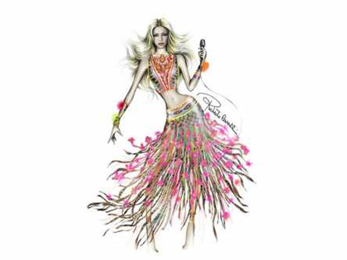 El diseño de Roberto Cavalli para Shakira en la ceremonia de clausura del Mundia