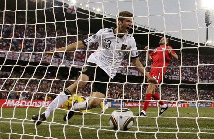 El alemán Thomas Müller tras marcar a Inglaterra