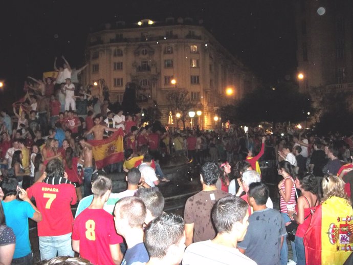 Celebración en la Plaza Moyúa