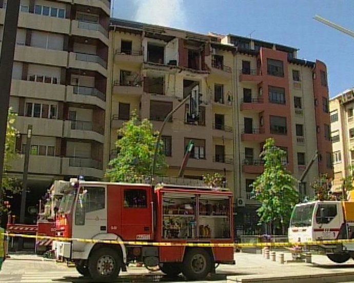 Imagen del edificio siniestrado