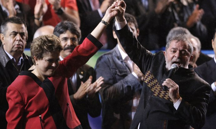 Acto de campaña de Lula en Brasil