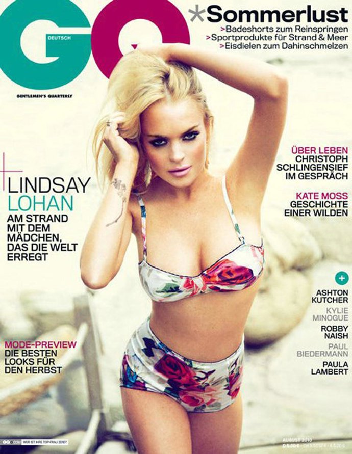 La actriz Lindsay Lohan en la portada de la edición alemana de la revista 'GQ'