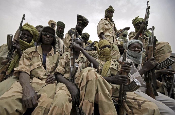 Guerrilleros del JEM en la región sudanesa de Darfur