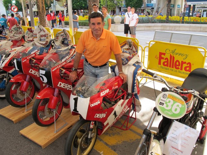 Jorge Martínez Aspar durante la exhibición en Alzira (Valencia)
