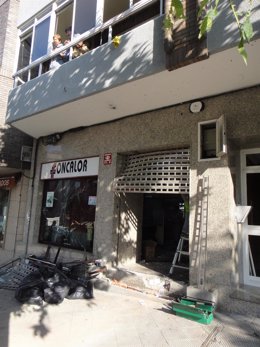Imagen de la sede de Foncalor atacada con un artefacto explosivo en Vigo.