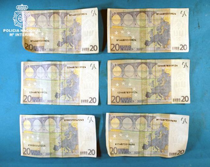 billetes falsificados