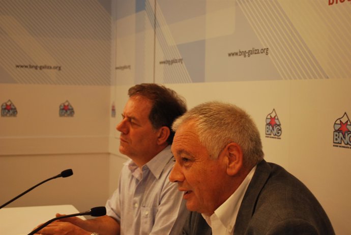 El portavoz nacional del BNG, Guillerme Vázquez, y el ex alcalde de Gondomar, An