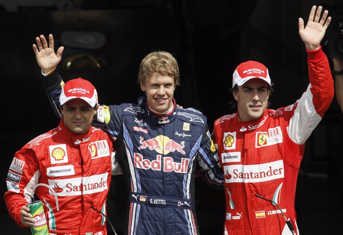 Sebastian Vettel, Alonso y Massa