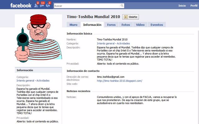 Facebook Toshiba