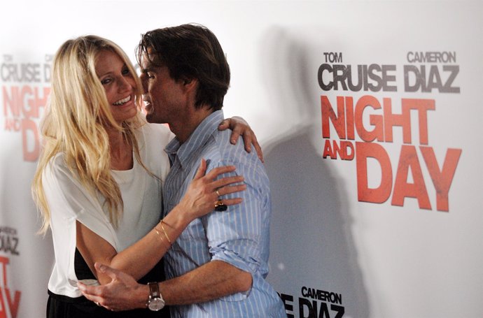 Tom Cruise y Cameron Diaz presentando Night and Day