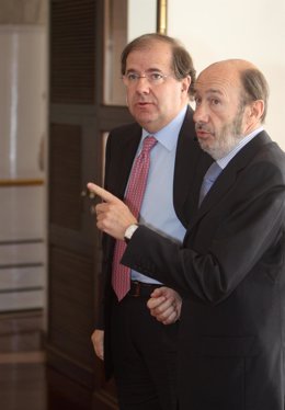 Rubalcaba y Herrera antes de la reunión