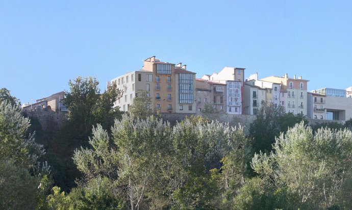 Vista de la calle Descalzos de Pamplona.