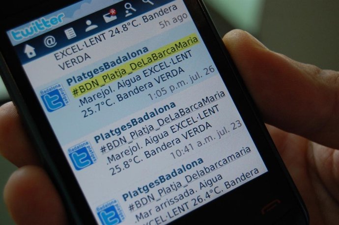 Actualización del estado de playas Twitter Badalona