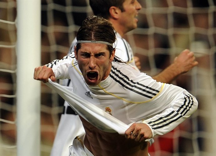Sergio Ramos celebrando un gol