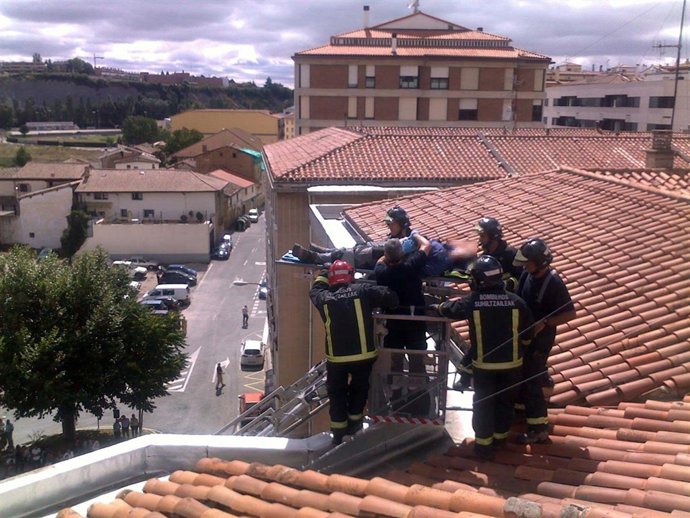 Herido un trabajador en Burlada.